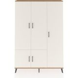 Dienni Arges Dolap 7 Raflı 5 Kapaklı Tek Askılı 132X30X195 Çam-Aytaşı/çam - Atlas Çam