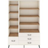 Dienni Arges Dolap 9 Raflı 4 Çekmeceli 132 x 30 x 195 cm Aytaşı - Aytaşı - Çam