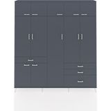 Dienni Arges Gardrop 11 Raflı 4 Çekmeceli 2 Askılı 220X30X243 Antrasit-Antrasit
