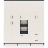 Dienni Arges Gardrop 12 Raflı 2 Çekmeceli Tek Askılı 220X30X243 Antrasit-Aytaşı