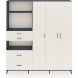 Dienni Arges Gardrop 12 Raflı 4 Çekmeceli Tek Askılı 220X30X243 Antrasit-Aytaşı