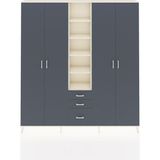 Dienni Arges Gardrop 17 Raflı 3 Çekmeceli 4 Kapaklı 220X30X243 Aytaşı-Antrasit