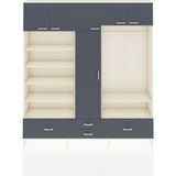 Dienni Arges Gardrop 18 Raflı 4 Çekmeceli Tek Askılı 220X30X243 Aytaşı-Antrasit