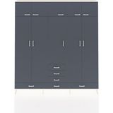 Dienni Arges Gardrop 6 Raflı 6 Çekmeceli 4 Askılı 220X30X243 Aytaşı-Antrasit