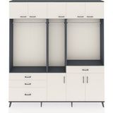 Dienni Arges Gardrop 8 Raflı 4 Çekmeceli 3 Askılı 220X30X243 Antrasit-Aytaşı