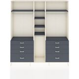 Dienni Arges Gardrop 8 Raflı 8 Çekmeceli 3 Askılı 220X30X243 Aytaşı-Antrasit