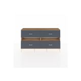 Dienni Arges Konsol 2 Raflı 4 Çekmeceli 176x30x99 Çam-Çam/Antrasit
