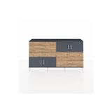 Dienni Arges Konsol 2 Raflı 4 Çekmeceli 4 Kapaklı 176x30x99 Antrasit-Çam/Antrasit