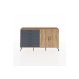 Dienni Arges Konsol 2 Raflı 5 Çekmeceli 2 Kapaklı 176 x 30 x 99 cm Çam - Antrasit - Çam