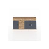 Dienni Arges Konsol 2 Raflı 5 Çekmeceli 3 Kapaklı 176x30x99 Çam-Antrasit/Çam