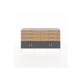 Dienni Arges Konsol 2 Raflı 6 Çekmeceli 4 Kapaklı 176x30x99 Aytaşı-Antrasit/Çam
