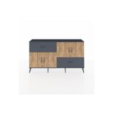 Dienni Arges Konsol 3 Raflı 2 Çekmeceli 4 Kapaklı 176X30x99 Antrasit-Çam/Antrasit