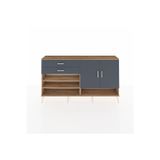 Dienni Arges Konsol 4 Raflı 2 Çekmeceli 2 Kapaklı 176x30x99 Antrasit-Çam