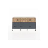 Dienni Arges Konsol 4 Raflı 6 Çekmeceli 4 Kapaklı 176 x 30 x 99 cm Aytaşı - Antrasit - Çam
