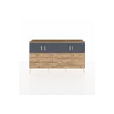 Dienni Arges Konsol 4 Raflı 6 Çekmeceli 4 Kapaklı 176 x 30 x 99 cm Çam - Antrasit - Çam