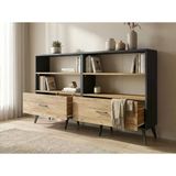 Dienni Arges Konsol 6 Raflı 2 Çekmeceli 176X30x99 Antrasit-Çam