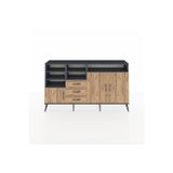 Dienni Arges Konsol 7 Raflı 3 Çekmeceli 3 Kapaklı 176 x 30 x 99 cm Antrasit - Çam