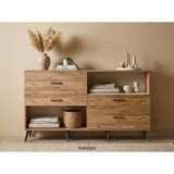Dienni Arges Konsol Tek Raflı 4 Çekmeceli 176X30x99 Çam-Aytaşı/Çam
