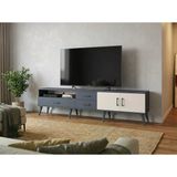 Dienni Arges Tv Ünitesi 2 Raflı 3 Çekmeceli 2 Kapaklı 220X30x51 Antrasit-Aytaşı/Antrasit