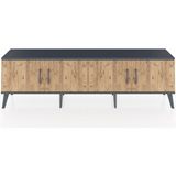 Dienni Arges Tv Ünitesi 2 Raflı 4 Kapaklı 176X30X51 Antrasit-Çam/çam