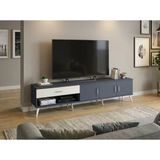 Dienni Arges Tv Ünitesi 2 Raflı Tek Çekmeceli 3 Kapaklı 220X30x51 Antrasit-Antrasit/Aytaşı