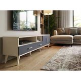 Dienni Arges Tv Ünitesi 3 Raflı 2 Çekmeceli 2 Kapaklı 220X30x51 Aytaşı-Antrasit