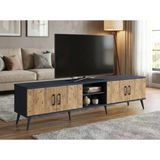 Dienni Arges Tv Ünitesi 3 Raflı 4 Kapaklı 220X30x51 Antrasit-Çam/Antrasit