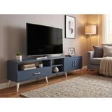 Dienni Arges Tv Ünitesi 3 Raflı Tek Çekmeceli 2 Kapaklı 220X30x51 Antrasit-Antrasit
