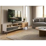 Dienni Arges Tv Ünitesi 3 Raflı Tek Çekmeceli 2 Kapaklı 220X30x51 Aytaşı-Çam/Antrasit