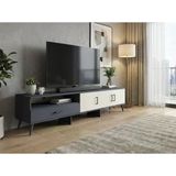 Dienni Arges Tv Ünitesi 3 Raflı Tek Çekmeceli 3 Kapaklı 220X30x51 Antrasit-Aytaşı/Antrasit