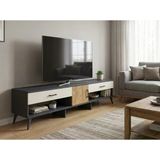 Dienni Arges Tv Ünitesi Tek Raflı 2 Çekmeceli Tek Kapaklı 220X30x51 Antrasit-Çam/Aytaşı