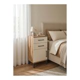 Dienni Arges Yatak Odası Komodini Raflı 2 Çekmeceli Ofis Banyo Dolabı 44x30x80 Çam-Aytaşı
