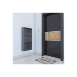 Dienni Ayakkabılık 3 Katlı Metal Antrasit Modern Tasarım Dayanıklı