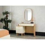 Dienni Bohem Modern Şifonyer Ve Aynalı Üst Modül Seti - 110 Cm Genişlik - 3 Çekmeceli Çamaşırlık Ve Dekoratif Oval Ayna