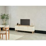 Dienni Bohem Modern Tv Ünitesi - 180 Cm Genişlik - 4 Kapaklı Özel Oval Desenli Medya Konsolu - Salon Tv Sehpası