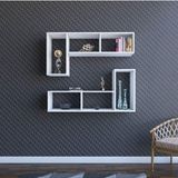 Dienni Dienni Puzzle Duvar Rafı Kitaplık Beyaz 60 x 123 x 35 cm Cm