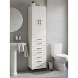 Dienni Hyperion Çok Amaçlı Dolap Banyo Mutfak Dolabı 3 Raflı 7 Çekmeceli 2 Kapaklı 60X44X243 Aytaşı-Aytaşı - Krem