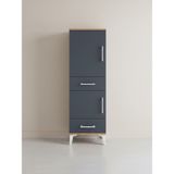 Dienni Hyperion Çok Amaçlı Dolap Mutfak Banyo Dolabı 3 Raflı 2 Çekmeceli 2 Kapaklı 44X44X134 Çam-Antrasit - Atlas Çam
