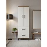 Dienni Hyperion Çok Amaçlı Dolap Mutfak Banyo Dolabı 3 Raflı 2 Çekmeceli 2 Kapaklı 60X44X182 Çam-Aytaşı - Atlas Çam
