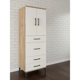 Dienni Hyperion Çok Amaçlı Dolap Mutfak Banyo Dolabı 3 Raflı 4 Çekmeceli 2 Kapaklı 60X44X163 Çam-Aytaşı - Atlas Çam