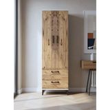 Dienni Hyperion Çok Amaçlı Dolap Mutfak Banyo Dolabı 4 Raflı 2 Çekmeceli 2 Kapaklı 60X44X195 Aytaşı-Çam - Krem