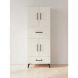 Dienni Hyperion Çok Amaçlı Dolap Mutfak Banyo Dolabı 4 Raflı 2 Çekmeceli 4 Kapaklı 60X44X163 Aytaşı-Aytaşı - Krem