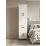 Dienni Hyperion Çok Amaçlı Dolap Mutfak Banyo Dolabı 4 Raflı 3 Çekmeceli 4 Kapaklı 60X44X243 Aytaşı-Aytaşı - Krem
