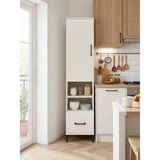 Dienni Hyperion Çok Amaçlı Dolap Mutfak Banyo Dolabı 5 Raflı Tek Çekmeceli Tek Kapaklı 44X44X195 Aytaşı-Aytaşı - Krem