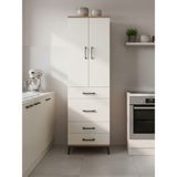 Dienni Hyperion Çok Amaçlı Dolap Mutfak Banyo Dolabı Tek Raflı 4 Çekmeceli Tek Askılı 60X44X195 Çam-Aytaşı - Atlas Çam