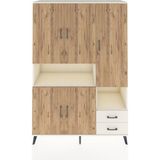 Dienni Hyperion Dolap 10 Raflı 2 Çekmeceli 5 Kapaklı 132X44X195 Aytaşı-Aytaşı/çam - Krem