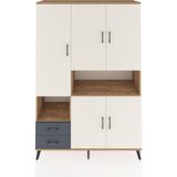 Dienni Hyperion Dolap 10 Raflı 2 Çekmeceli 5 Kapaklı 132X44X195 Çam-Antrasit/aytaşı - Atlas Çam