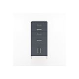 Dienni Hyperion Dolap 4 Çekmeceli 2 Kapaklı 60 x 44 x 134 cm Antrasit - Antrasit