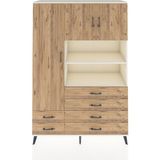 Dienni Hyperion Dolap 8 Raflı 6 Çekmeceli 3 Kapaklı 132X44X195 Aytaşı-Çam/çam - Krem