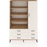 Dienni Hyperion Dolap 8 Raflı 6 Çekmeceli Tek Kapaklı 132X44X195 Çam-Aytaşı/aytaşı - Atlas Çam